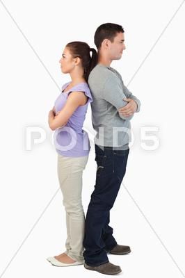 Young couple standing back-to-back Stock Photos #AD ,#couple#Young#standing#Photos Couple Standing Back To Back, Japanese Couple, Young Couple, Photoshop Editing, People Standing, Love Photos, Couples In Love, Model Release, White Background