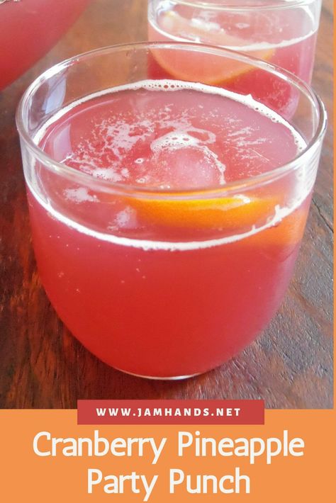 This recipe for Cranberry Pineapple Party Punch was a big hit at our party. It has just the right amounts of tartness, sweetness and fizz. Cranberry Punch Recipes Non Alcoholic, Classic Punch Recipe, Pineapple Party Punch, Pineapple Rum Drinks, Party Punch Recipe, Cranberry Lemonade, Easy Party Punch, Fruit Punch Recipe, Cranberry Punch