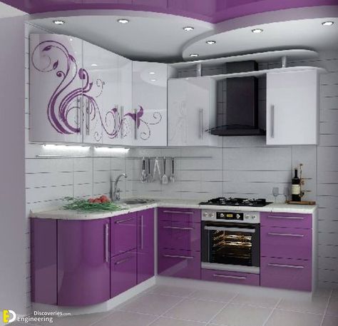 Purple Cabinets, Purple Kitchen, Kitchen Design Color, Kitchen Modular, Kitchen Cupboard Designs, Kabinet Dapur, Modern Kitchen Cabinet Design, Kitchen Decor Apartment, Modern Kitchen Interiors