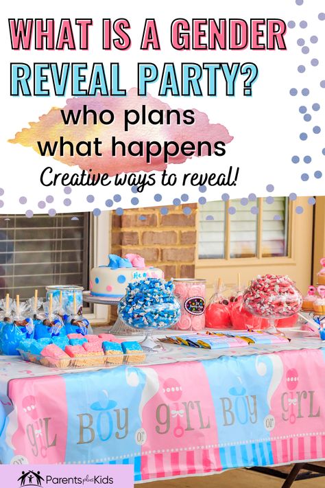 Gender reveal parties are becoming a well-liked event for expectant parents and their loved ones. This party involves fun games, and celebration but is not the same as a baby shower. Here's a complete guide on what to do at a gender reveal party! | creative ideas for gender reveal party | how to plan a gender reveal party | #genderreveal #babyparty #partyideas #pregnancy #newmom What Do You Do At A Gender Reveal Party, Gender Reveal Itinerary, How To Throw A Gender Reveal Party, Planning Gender Reveal Party, What To Do At Gender Reveal Party, Gender Reveal Program Flow, Gender Reveal Venue Ideas, Gender Reveal Party Checklist, Planning A Gender Reveal Party