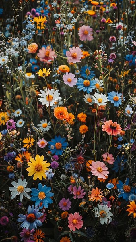 Aesthetic Flowers Photography, Flower Field Top View, Garden Of Flowers Aesthetic, Wildflower Wallpaper Aesthetic, Wildflower Background Wallpapers, Colorful Nature Aesthetic, Flower Feild Pics Aesthetic, Georgia Wildflowers, Felt Wildflowers