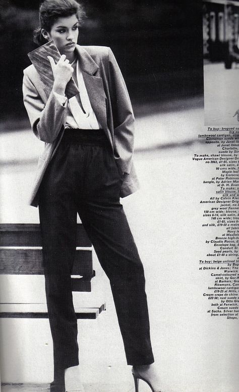 Androgynous Girls, 1980s Fashion Women, Janice Dickinson, 1980’s Fashion, Estelle Lefébure, Jerry Hall, Fashion 1980s, Jean Shrimpton, Tomboy Look