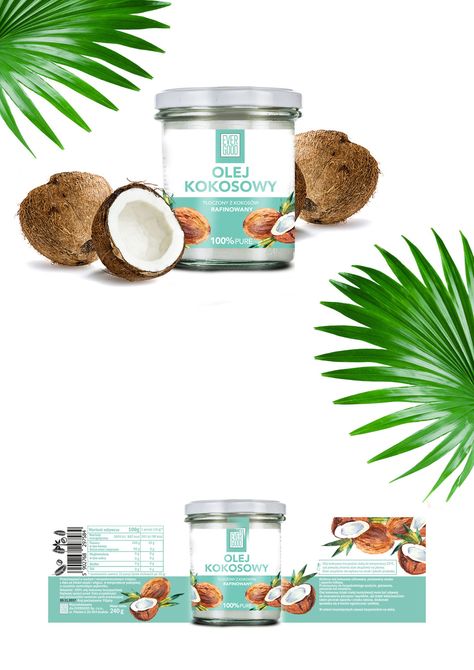 Coconut Oil Bottle Design, Coconut Label Design, Coconut Oil Label Design, Coconut Oil Design, Coconut Oil Packaging Design, Coconut Oil Packaging, Coconut Packaging, Organic Skincare Packaging, Dairy Products Packaging Design