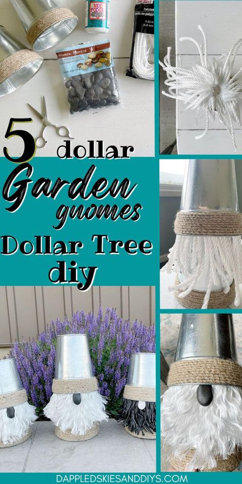 Gnome And Backyard, Outdoor Gnomes Diy How To Make, Garden Gnomes Ideas, Diy Garden Gnomes, Dollar Tree Garden, Garden Gnomes Diy, Country Craft Ideas, Yard Gnomes, Tree Gnome