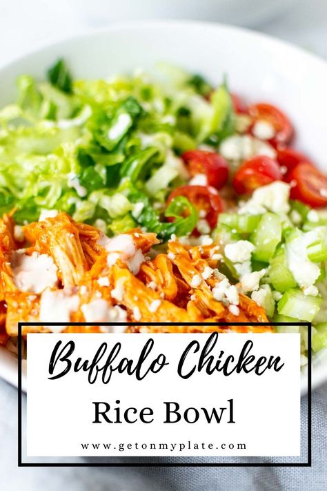 Buffalo Chicken Rice Bowl, Buffalo Chicken Rice, Easiest Meals, Chicken Rice Bowl, Easy Buffalo Chicken, Healthy Bowls Recipes, Chicken Rice Bowls, Pasta Chicken, Rice Bowls Recipes