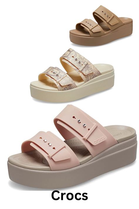 Crocs Brooklyn's are the wedge sandals women love. Move confidently from work to play, up or downtown, without a fuss. Crocs Brooklyn Low Wedge Outfit, Brooklyn Crocs, Crocs Brooklyn Low Wedge, Wedge Outfit, Crocs Brooklyn, Wedge Platform Sandals, Low Wedges, 2024 Vision, Platform Wedges