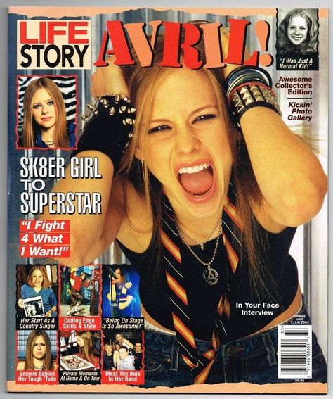 Avril lavigne 2000s post of her life story Princesa Punk, 2000s Posters, Y2k Magazine, 2000s Room, 2000s Magazines, Cl Instagram, 2000s Music, Y2k Posters, Music Poster Design