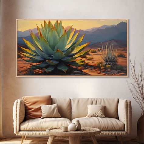 Southwestern Wall Art, Agave Desert Canvas Ready to Hang Large Print, Oil Painting, Landscape Wall Art, Desert Decor - Etsy Southwestern Wall Art, Painting Landscape, Landscape Wall, Oil Painting Landscape, Austin Tx, Art Poster, Cactus, Oil Painting, Wall Art