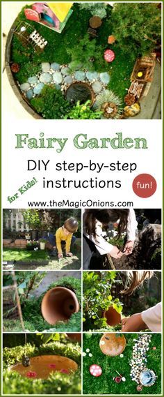 How to make a kid friendly fairy garden :: the Magic Onions :: www.theMagicOnions.com Kids Fairy Garden, Fairy Garden Crafts, Fairy Garden Designs, Fairy Furniture, Faeries Gardens, Mini Fairy Garden, Fairy Garden Houses, Garden Terrarium, Diy Fairy