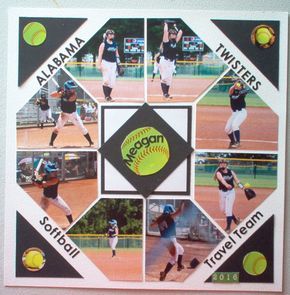 Alabama Twisters - Scrapbook.com Senior Scrapbook Ideas, Girly Scrapbook, Baseball Scrapbook, Scrapbooking Sports, School Scrapbook Layouts, Scrapbook Design Layout, Scrapbook Patterns, Recipe Scrapbook, Vacation Scrapbook