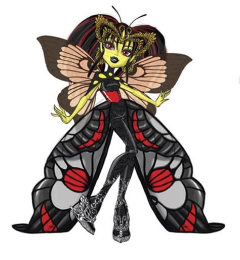 Luna Moth Monster High, Moth Monster High, Monster High Luna Mothews, Moth Monster, Luna Mothews, Monster High Makeup, Girly Goth, Monster High School, Lunar Moth