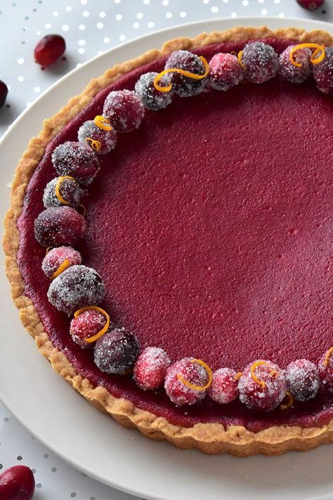 Orange Curd Tart, Curd Tart, Orange Curd, Cranberry Dessert, Pumpkin Cranberry, Frozen Cranberries, Pastry Crust, Cranberry Recipes, Cranberry Orange