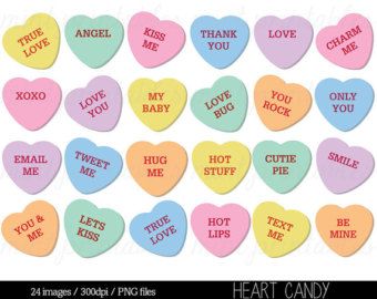 Sweetheart Candy, Candy Clipart, Candy Quotes, Valentine Candy Hearts, Heart Clip Art, Heart Nail, Conversation Hearts, Heart Sweatshirt, Valentine Candy