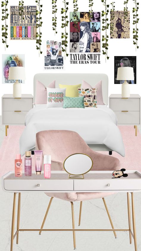 Sis dream Taylor Swift theme bedroom <3 Theme Bedroom, Teenage Room, Bedroom Decor For Teen Girls, Preppy Room Decor, Preppy Room, Cute Bedroom Decor, Cute Room Ideas, Room Redo, Room Makeover Inspiration