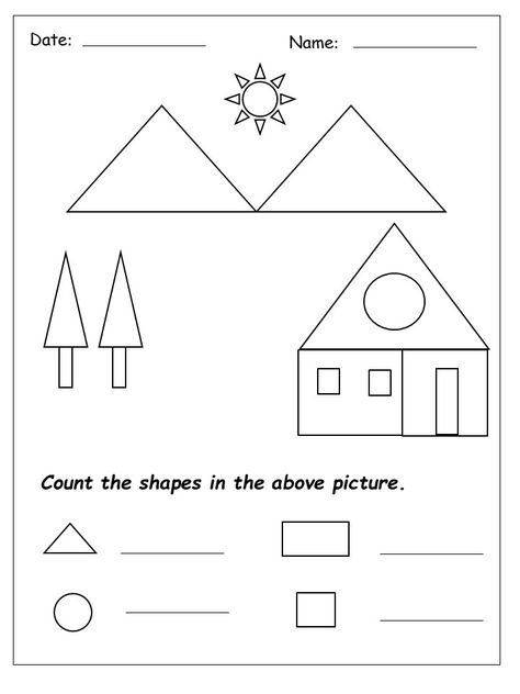 Worksheets For 1st Grade, Grade R Worksheets, Math Shapes, Shapes Activity, Shape Worksheets For Preschool, Shapes Worksheet Kindergarten, Worksheets For Class 1, First Grade Math Worksheets, Geometry Worksheets