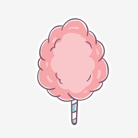 Cartoon Cotton Candy, Cotton Candy Logo Design, Cartoon Candy Drawing, Cute Candy Drawing, Cotton Candy Tattoo, Candy Clipart Sweets, Cotton Candy Drawing, Cotton Candy Illustration, Cotton Candy Logo