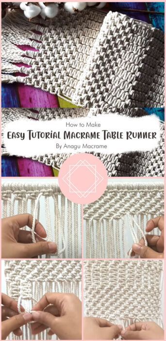 Useful DIY Macrame Table Runner Free Tutorial Ideas - Carolinamontoni.com Table Runners Diy Easy, Diy Placemats, Macrame Runner, Free Macrame Patterns, Macrame Table, Table Runner Diy, Macrame Table Runner, Crochet Table Runner Pattern, Tutorial Ideas