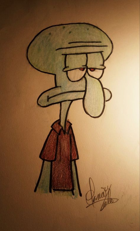 Ard drawing squidward bored green annoyed Sponge Bob Drawing Pencil, Handsome Squidward Drawing, How To Draw Squidward, Carlos Bob L'eponge, Squidward Drawing Easy, East Sketches, Squidward Sketch, Annoyed Drawing, Cute Drawings To Draw