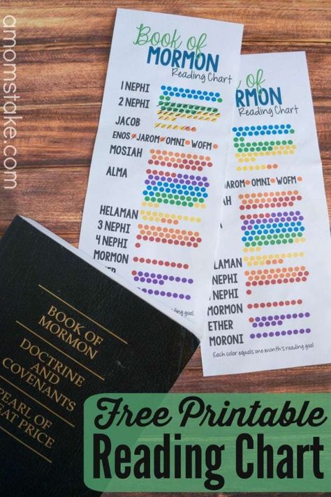 printable Book of Mormon Reading Chart Book Of Mormon Reading Chart, Scripture Reading Chart, Lds Activities, Book Of Mormon Scriptures, Lds Seminary, Reading Chart, Family Scripture, Lds Scriptures, Reading Bookmarks