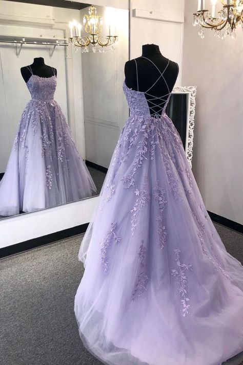 Purple Prom Dress Long, Lavender Prom Dress Long, Light Purple Prom Dress, Purple Ball Gown, Purple Formal Dress, Lace Long Prom Dress, Lavender Prom Dresses, Prom Dress With Train, School Dance Dresses