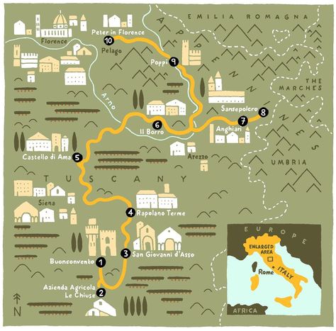 Tuscany Map, Perfect Honeymoon, Road Trip Map, Travel Wishes, Tuscany Travel, Summer Europe, Italy Itinerary, Italy Map, Mediterranean Cruise