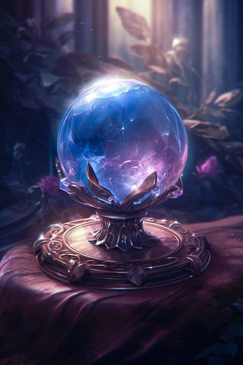 Crystal Ball Pose Reference, Magic Ball Aesthetic, Anime Magic Aesthetic, Magic Crystal Ball Art, Magic Orb Art, Magic User Aesthetic, Dream Magic Aesthetic, Crystal Magic Aesthetic, Magic Artifact Art