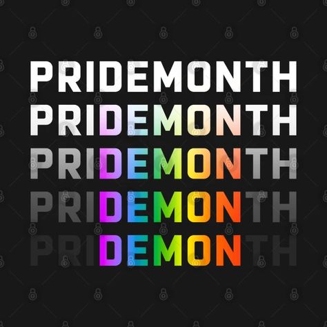 Pride Month Demon Shirt, Pride Month Shirts, Pride Month Ideas, Pride Demon, Pride Month Demon, Pride Month Art, Demon Clothes, Queer Rainbow, Gradient Wall