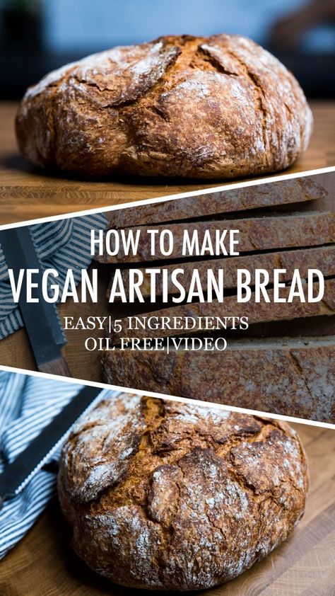 Vegan Artisan Bread Jelly Bread, Rock Crock Recipes, Vegan Breads, Vegan Bread Recipe, Gluten Free Dough, Bread At Home, Bread Easy, Sicilian Recipes, Vegan Sides