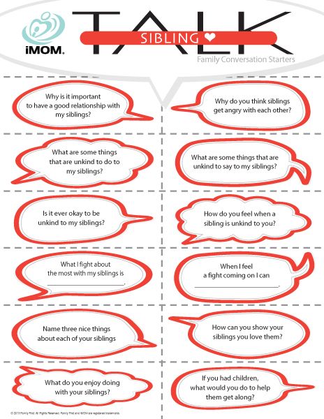 Use these Sibling Love TALK Conversation Starters to get your children thinking about how to be a kinder brother or sister. Family Conversation Starters, Love Talk, Family Conversation, Sibling Love, Family Oriented, Family Counseling, Sibling Relationships, Therapeutic Activities, Sibling Rivalry