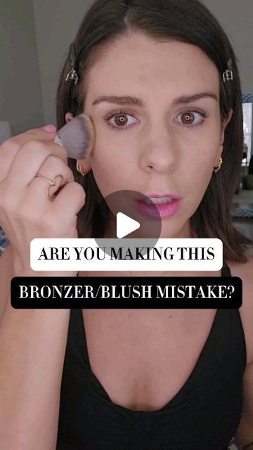 Kate | Makeup Tips on Instagram: "Blush and Bronzer are BFFs. They're just better together. Do you see the difference??  @thebkbeauty Brushes A507 and N17 @milanicosmetics Cream Bronzer  @hauslabs Color Fuse Balm Stick in Glassy Pitaya   #bronzer #blush #creambronzer #creamblush #howtomakeup #howtobeauty" Using Bronzer As Blush, How To Use Bronzer And Blush, Applying Blush And Bronzer, Best Drugstore Bronzer For Fair Skin, How To Apply Blush And Bronzer, Cream Bronzer How To Apply, How To Apply Cream Bronzer, Where To Put Bronzer, Bronzer Application Tutorial