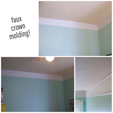 Picnik collage Faux Crown Molding, Cheap Crown Molding, Faux Crown Moldings, Cheap Remodel, Diy Crown Molding, Crown Diy, Paint Tutorial, Painting House, Crown Moldings