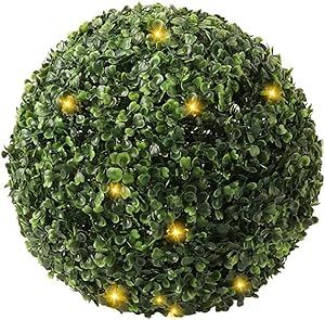 URMAGIC Artificial Boxwood Topiary Ball with LED Light,16 Inch Lighted Artificial Plant Topiary Balls for Outdoor,Garden Spheres,Boxwood Ball,Faux Plants Decorative Ball,Christmas Wedding Decoration Topiary Boxwood, Plant Topiary, Topiary Balls, Front Door Plants, Faux Boxwood, Boxwood Balls, Garden Spheres, Christmas Wedding Decorations, Green Led Lights