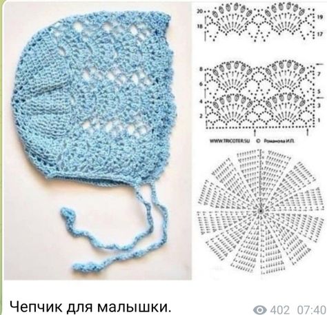 Baby Bonnet Crochet Pattern, Baby Bonnet Pattern, Pola Topi, Crochet Baby Bonnet, Newborn Crochet Patterns, Crochet Baby Hat Patterns, Baby Hat Patterns, Bonnet Crochet, Crochet Baby Girl