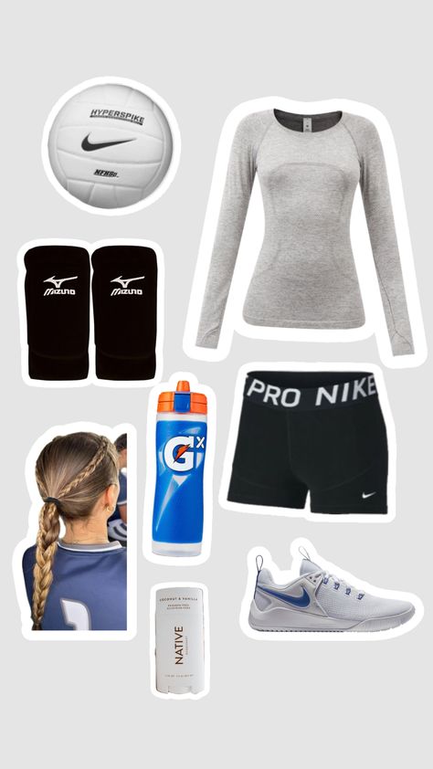 Volleyball Outfit, Trendy Games, Volleyball Outfits, Cute Nike Shoes, Sporty Hairstyles, Cute Nikes, Preppy Aesthetic, Sporty Outfits, Nike Pros