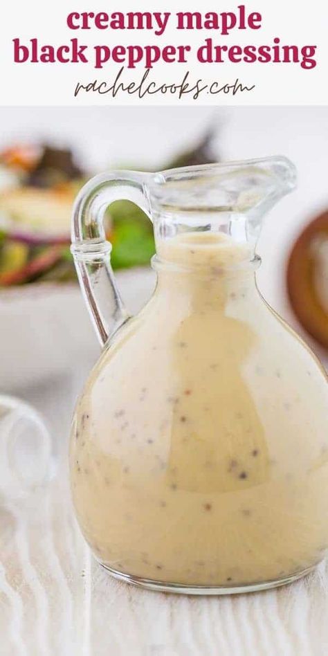 Autumn Salad Dressing, Maple Syrup Salad Dressing, Autumn Salads, Maple Dressing, Maple Vinaigrette, Maple Dress, Bbq Salads, Leafy Green Salads, Yummy Fall Recipes