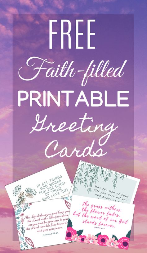 Beautiful and encouraging Bible verse printable greeting cards. Inspire someone special! Download and print for FREE! Free Greeting Cards Printables, Encouragement Cards Handmade, Christian Birthday Cards, Birthday Verses For Cards, Bible Cards, Christian Greeting Cards, Confirmation Cards, Verse Cards, Card Making Templates