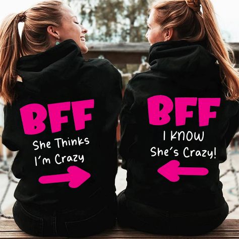 Best Friend Matching Hoodies for Bestie Funny Bestie Trip Hoodie Trendy Girls Vacation Hoodie BFF For Bestie, Bestie Trip, Bestie Funny, Best Friend Matching, Best Friend Match, Matching Hoodies, Girls Vacation, Im Crazy, Best Friend