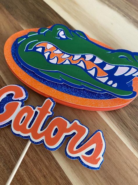 Florida Gators Party, Gator Party, Ferrari Party, Senior Table, Surprise 60th, Florida High School, Cricket Ideas, Florida Gator, Shark Birthday Party