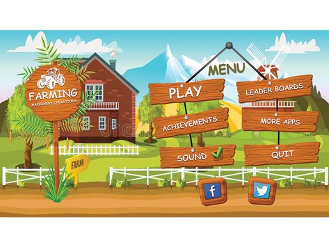 Farming Game Ui/UX Farming Game Design, Farming Game, Ui Buttons, Game Map, Map Ideas, Pixel Game, Map Games, Farm Games, Ui Game