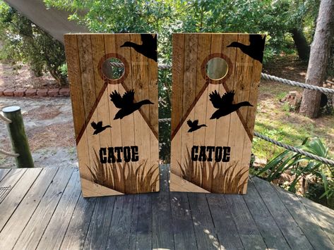 Fishing Cornhole Boards, Duck Hunting Cornhole Boards, Western Cornhole Boards, Hunting Cornhole Boards, Duck Hunting Birthday Party, Duck Hunting Wedding, Corn Hole Boards Designs, Cornhole Board Designs, Duck Hunting Gifts