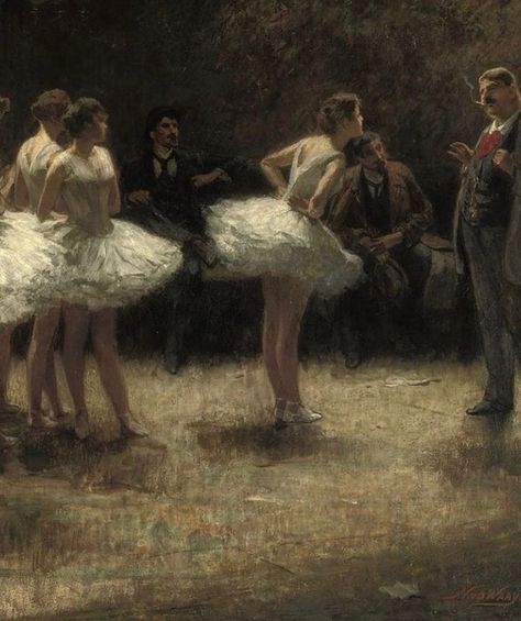 Ballerinas, A Man, Van, Dresses, White, Art