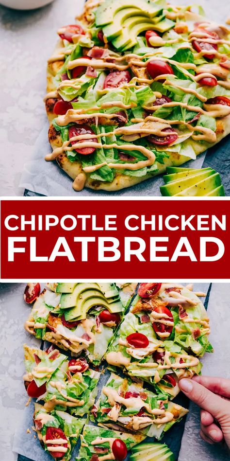 Chicken Avocado Flatbread, Chipotle Chicken Flatbread, Leftover Turkey Breast, Chicken Flatbread Recipes, Chicken Flatbread Pizza, Simple Pizza, Bacon Pizza, Chicken Flatbread, Dinner Quick