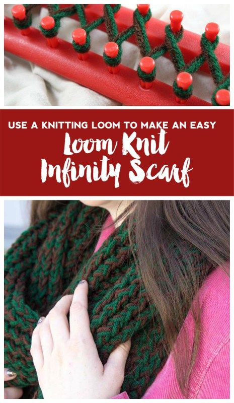 Knit up a warm and fun infinity loom knit scarf in just a few hours! A great project for beginners to create stunning hand made gifts in half the time! - How to use a Knitting Loom | Beginner Project | Long Loom | Handmade Gifts | Do It Your Freaking Self Loom Knit Scarf, Loom Knitting Scarf, Tricotin Long, Loom Knitting For Beginners, Loom Scarf, Loom Knitting Tutorial, Loom Knitting Stitches, Loom Crochet, Round Loom