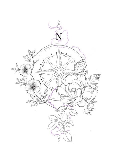 Compass Tattoo Quotes Words, Nature Tattoo Feminine, Feminine Nautical Tattoo Sleeve, Feminine Compass Tattoos, Pretty Compass Tattoo, Compass Tattoo Design Sketches, Mandala Compass Tattoo Feminine, Compass Tattoo Design Woman, Feminine Tattoo Outline