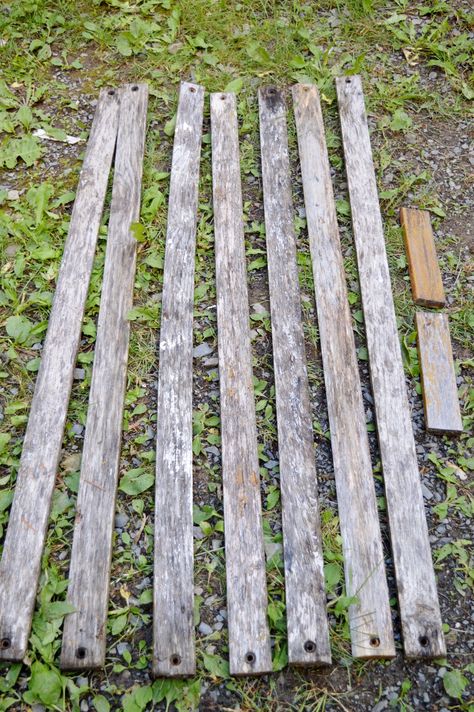 Outdoor Bench Makeover – VintageMeetsGlam Park Bench Makeover, Outdoor Bench Makeover, Bench Makeover Wooden, Painted Garden Bench Ideas, Painted Outdoor Bench, Painted Benches Outdoor, Garden Bench Ideas Landscaping, Bench Ideas Outdoor, Wooden Benches Outdoor