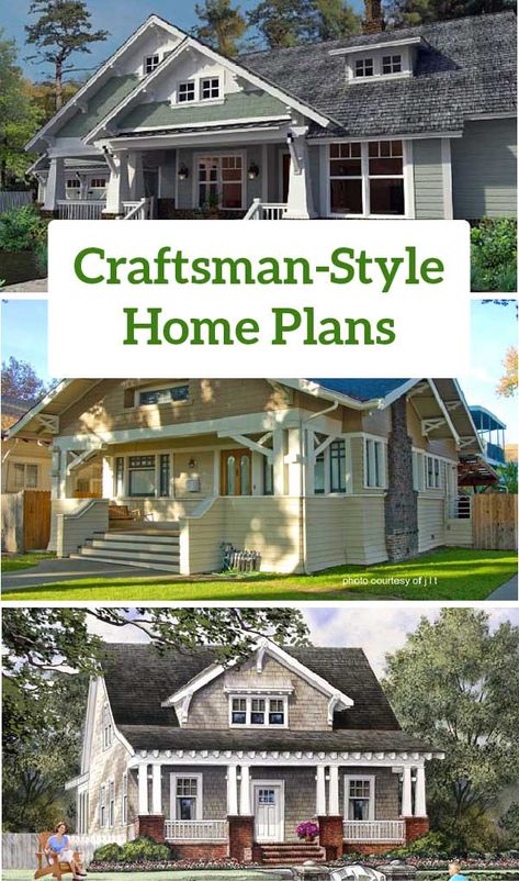 If you love Craftsman style, here is a collection of floor plans to sit back and peruse.  We love the feeling of a Craftsman -- and the porches.  Yes, the porches. Craftsman Style Sunroom, New Craftsman Style Homes, Craftsman Porches Ideas, Craftsman Style Porch Ideas, Bungalow With Front Porch, Craftsman Home Front Porch, Craftsman 3 Bedroom House Plans, Traditional Craftsman House Plans, Craftsman Home Renovation