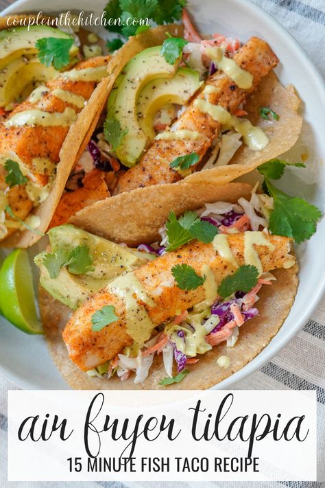 Air Fryer Tilapia Tacos, Air Fried Tilapia Tacos, Talpia Fish Air Fryer, Tilapia Fish Tacos Air Fryer, Airfryer Fish Tacos, Talopia Fish Air Fryer, Talipa Recipes Air Fryer, Talipia Recipes Baked Air Fryer, Talipia Taco Recipes