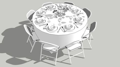 Event Table - 3D Warehouse Event Floor Plan, Event Layout, Party Chairs, Wedding Furniture, Professional Event, Sketchup Model, Event Table, 3d Warehouse, Resort Wedding