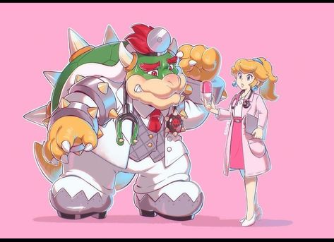 Princess Peach And Bowser, Peach And Bowser, Super Mario Art, Mario Art, Super Mario Bros, Mario Bros, Super Mario, Princess Peach, Nintendo