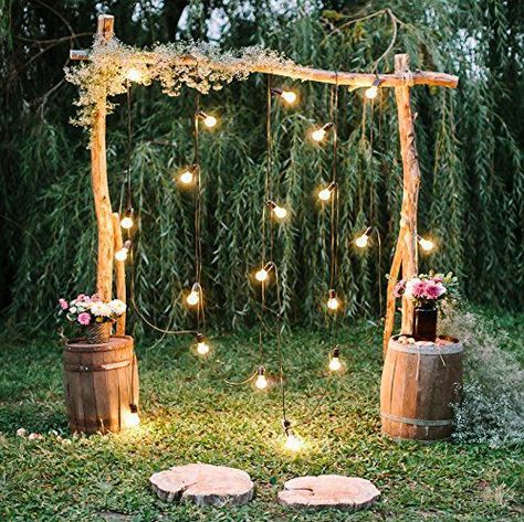 शादी की तस्वीरें, Christmas Patio, Stunning Wedding Photos, Photo Booth Background, Party Photo Backdrop, Rustic Wedding Decorations, Lights Wedding Decor, Bbq Kitchen, Apartment Patio